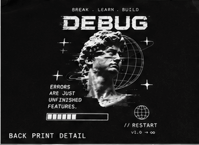 DEBUG Built Different Oversized T-Shirt — Black 3